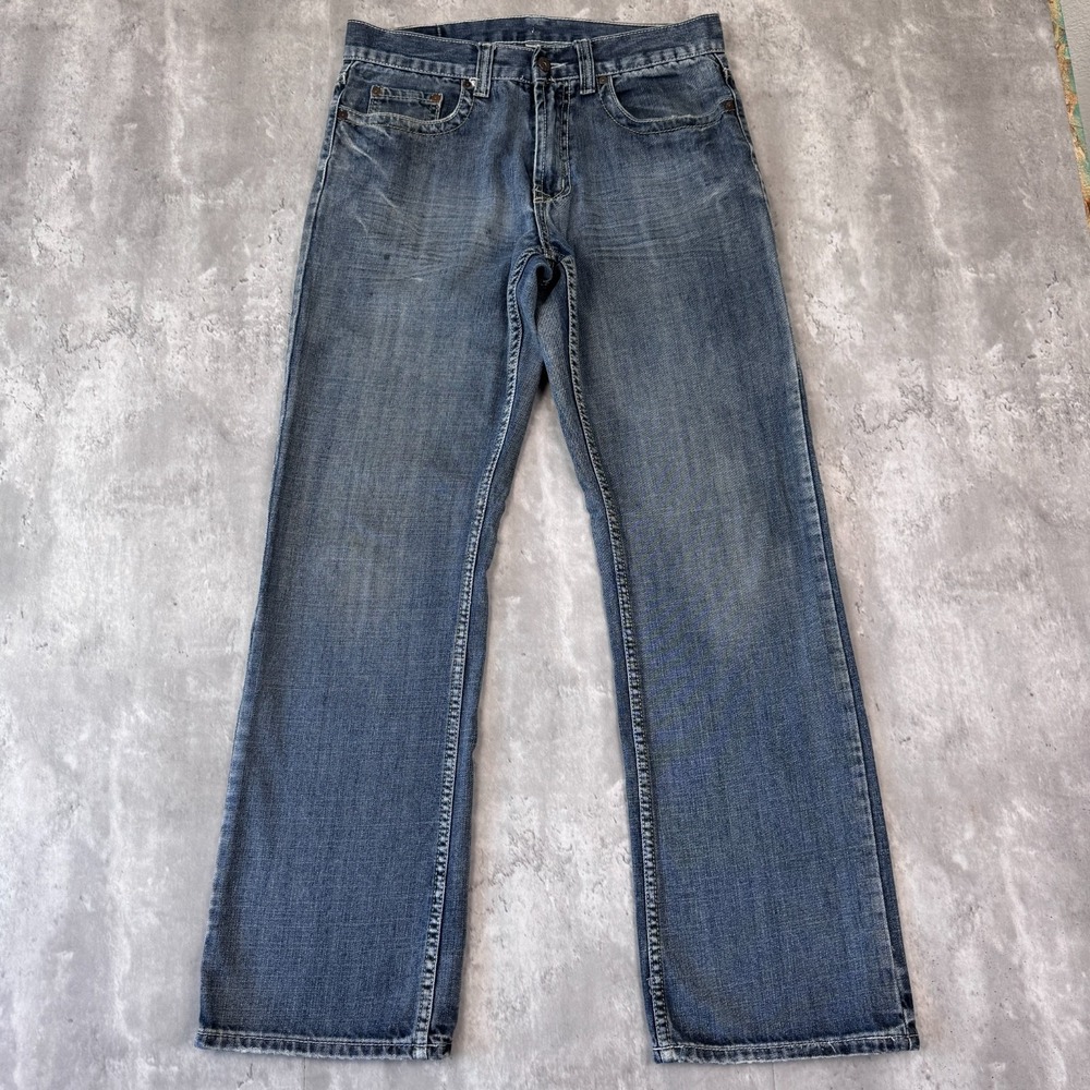 Flypaper Bootcut Jeans Mens 30x32 Blue Denim Distressed Faded Y2K Grunge Skater